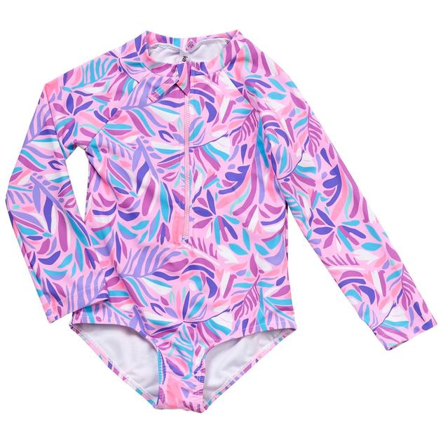 Girls (4-6x) Kensie Girl Leaf Rashguard One Piece Swimsuit