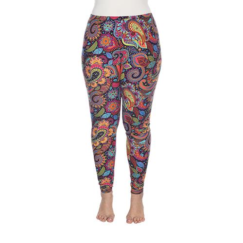Plus Size White Mark Printed Leggings