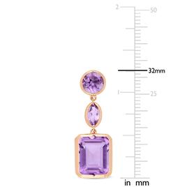 Sophia B 11 1/4ctw. Rose de France Amethyst Drop Earrings