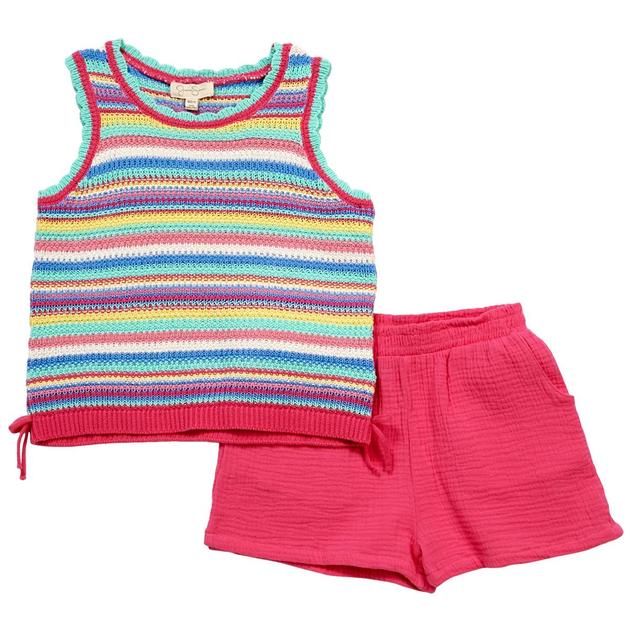 Girls (7-16) Jessica Simpson Sleeveless Crochet Top W/ Short Set