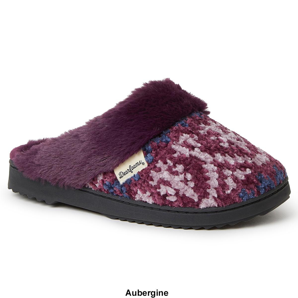 Womens Dearfoams® Allison Chenille Fair Isle Scuff Slippers
