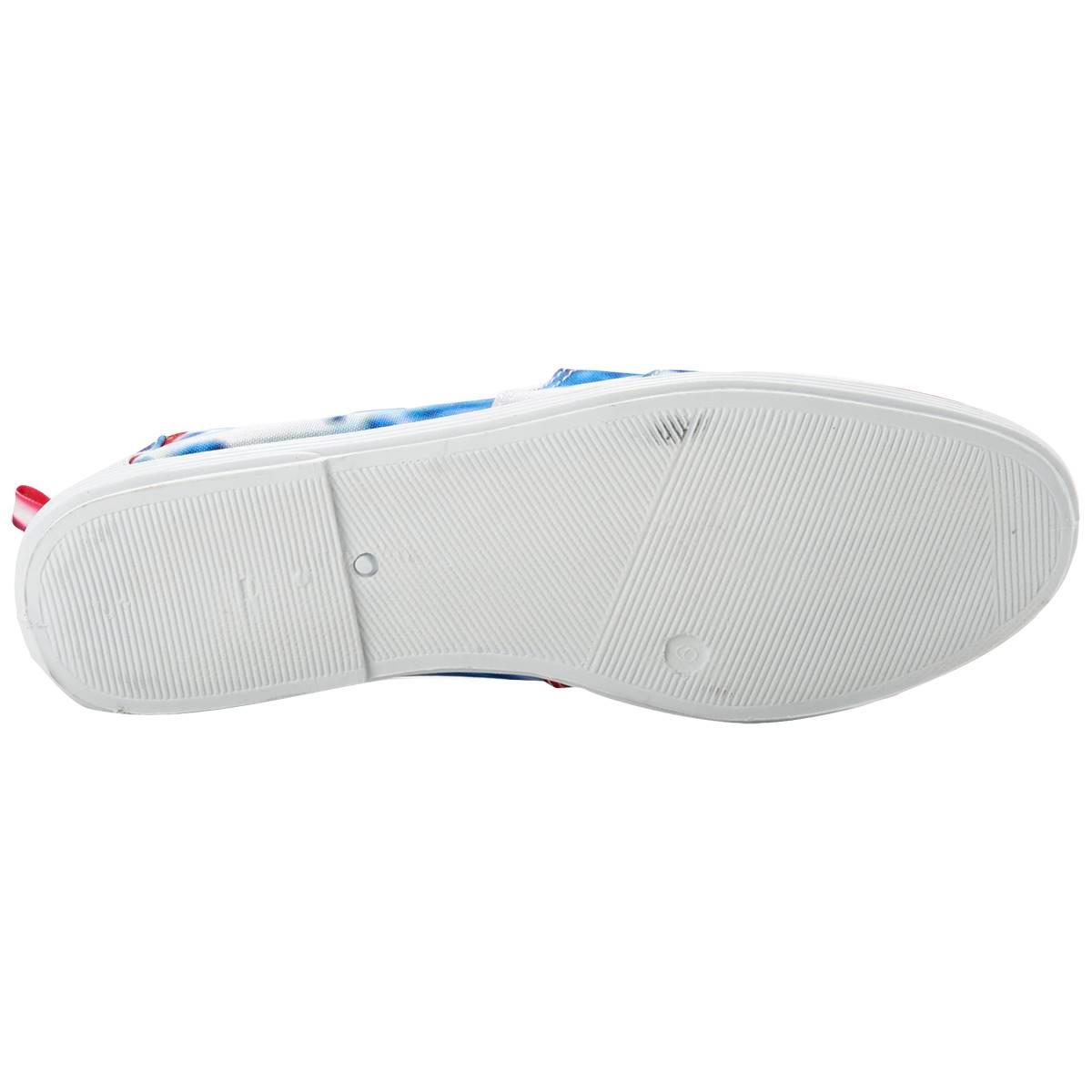 Womens Ashley Blue Americana Canvas Tie Dye Slip On Flats