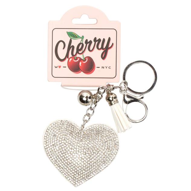 Womens DS Fashion Rhinestone Heart Bag Charm