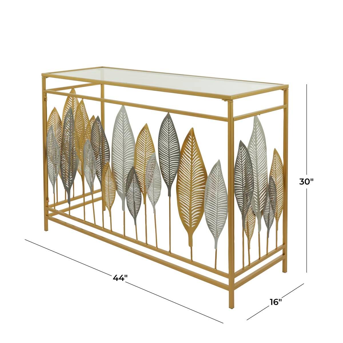 9th & Pike® Gold-Tone Metal Contemporary Console Table