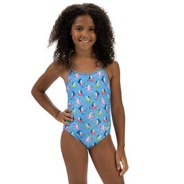Girls (8-16) Dolfin(R) Fin Floats Criss-Cross One Piece Swimsuit