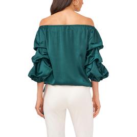 Womens MSK Lantern Sleeve Bow Tie Waist Blouse