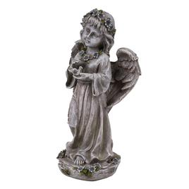 Hi-Line Gift Angel Child Holding Bird Garden Statue