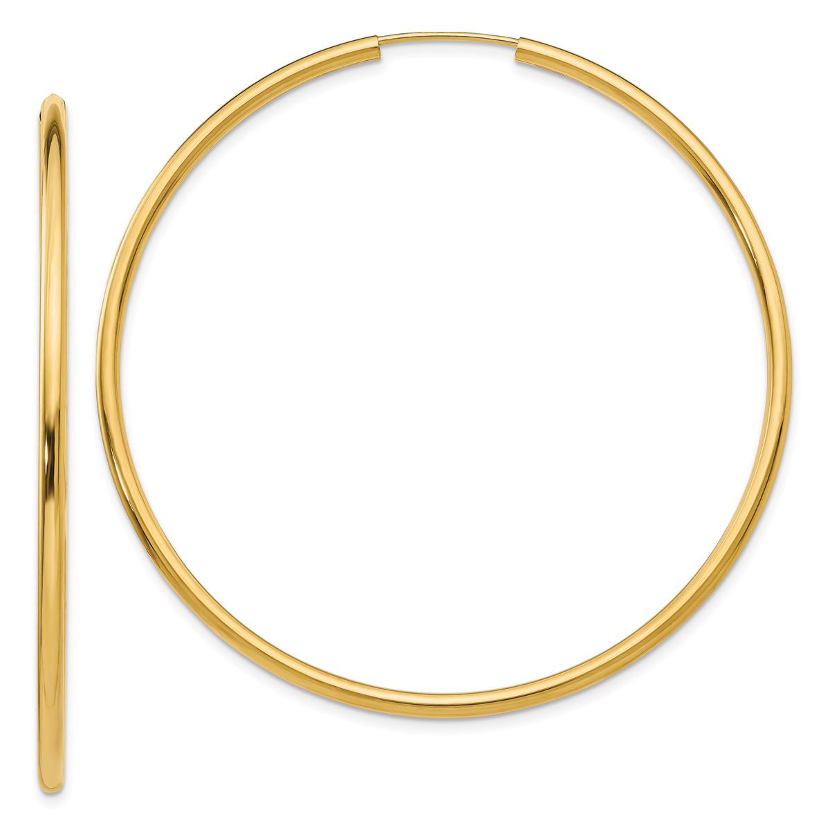 Gold Classics(tm) 52mm. 14kt. Polished Endless Hoop Earrings
