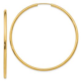 Gold Classics(tm) 52mm. 14kt. Polished Endless Hoop Earrings