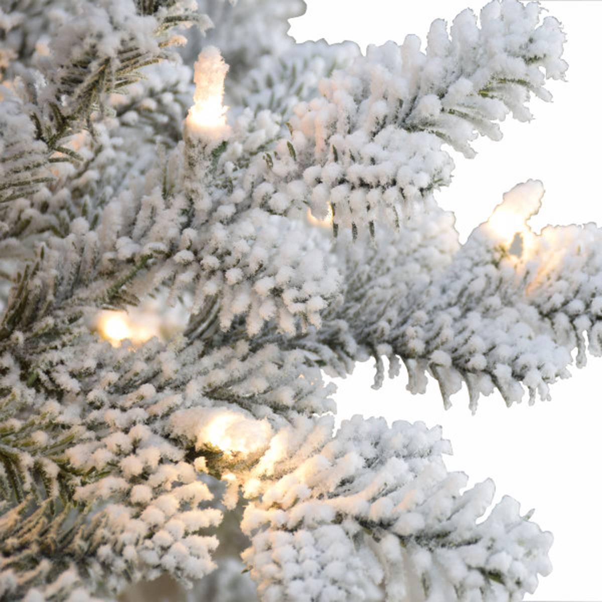 Puleo International 7.5ft. Flocked Royal Fir Christmas Tree