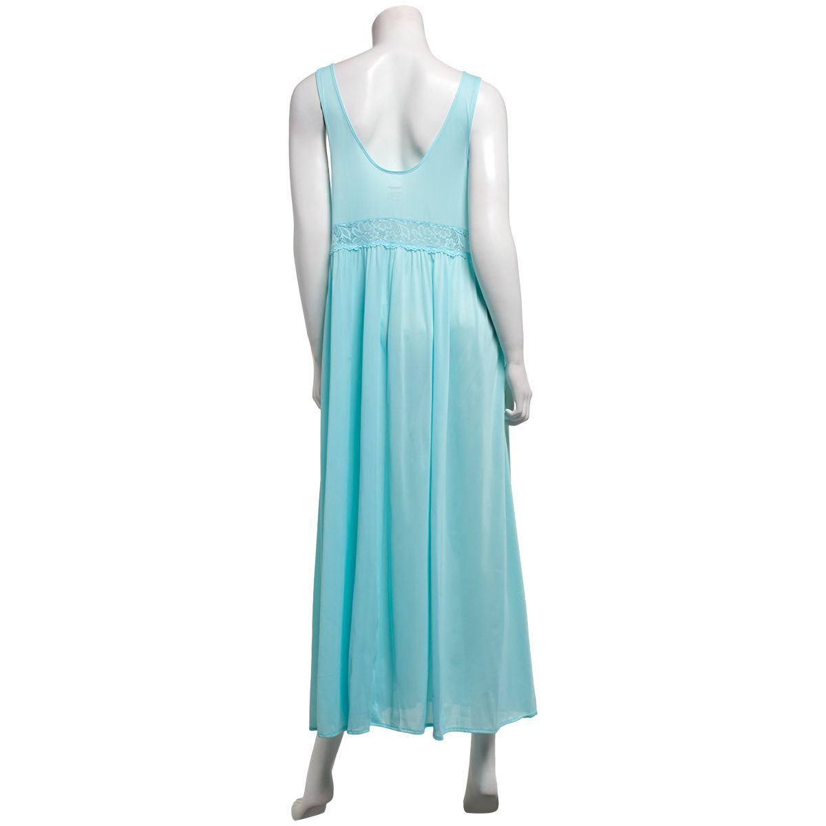 Womens Exquisite Form Sleeveless V-Neck Long Nightgown