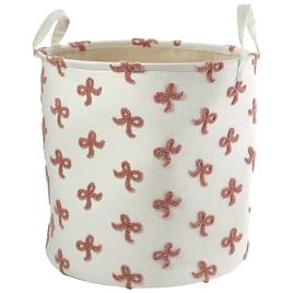 Heritage XL Pink Bow Round Basket