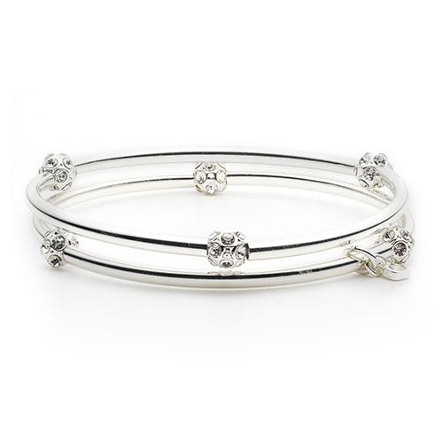 Nine West 2pc. Silver-Tone & Crystal Stretch Bracelets