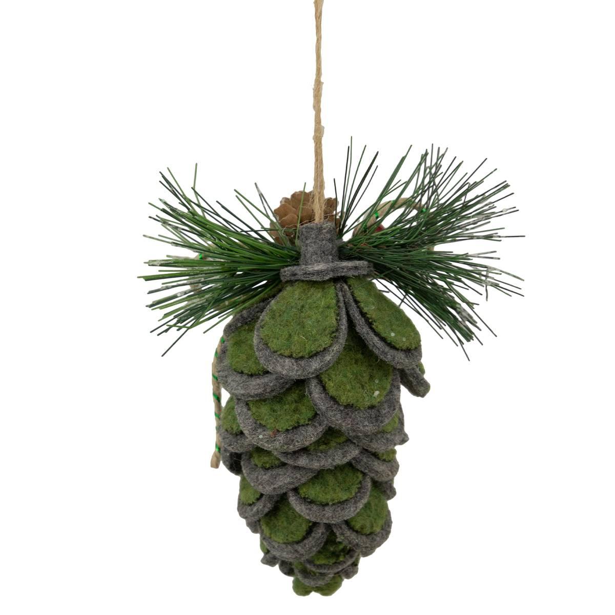 Northlight Seasonal 6in. Felt Pine Cone Christmas Ornament