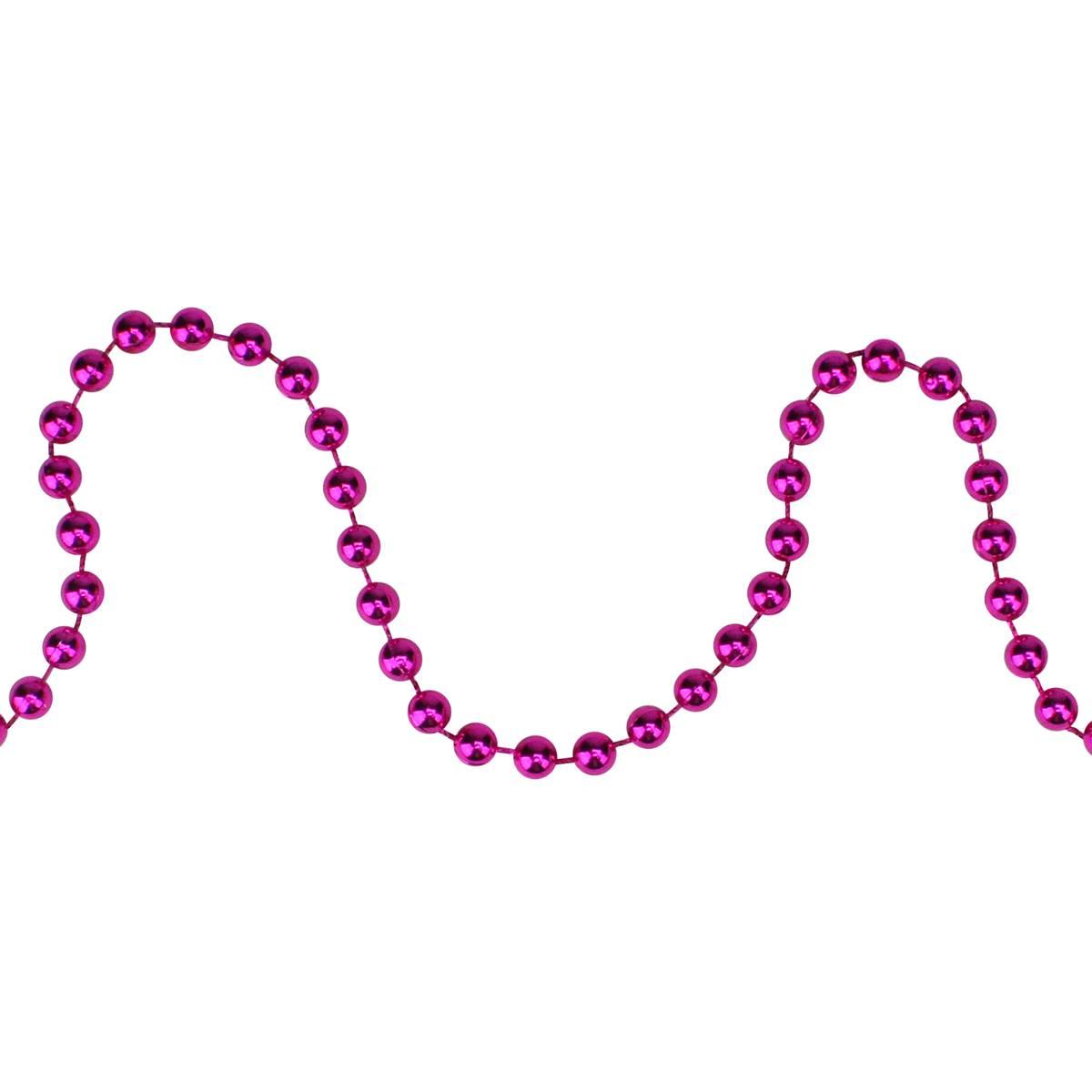 Northlight Seasonal Shiny Metallic Pink Beaded Christmas Garland