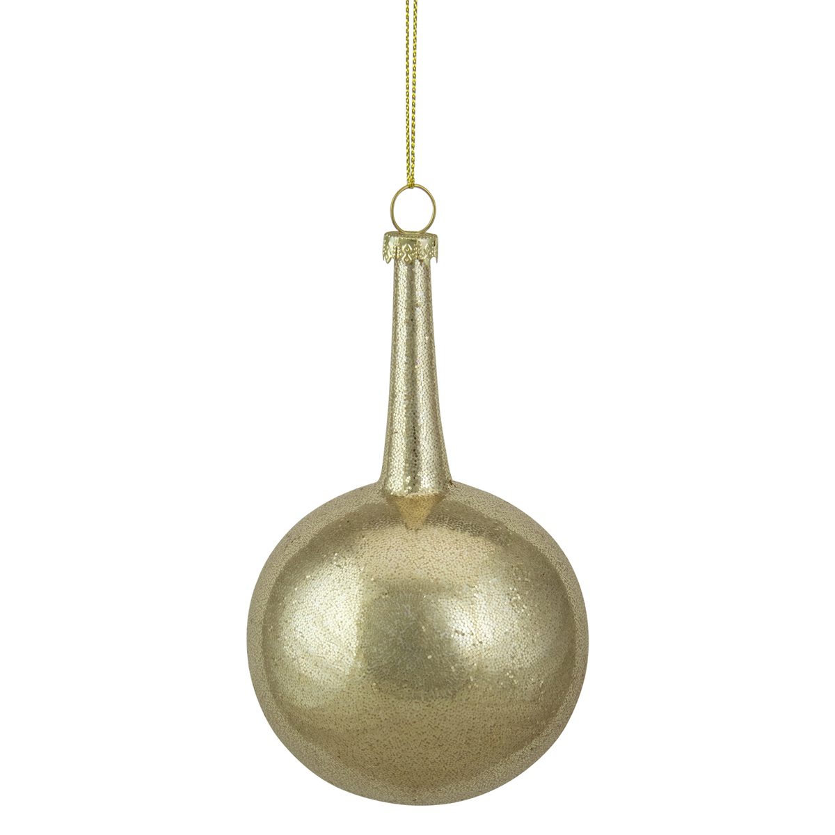 Northlight 5.5in. Gold Glitter Teardrop Ball Christmas Ornament