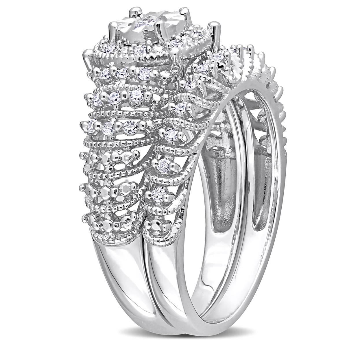 Diamond Classics™ 1/3ctw. Diamond Sterling Silver Bridal Ring Set