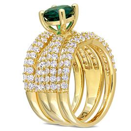 Gemstone Classics™ Lab Created Emerald & Sapphire Bridal Set