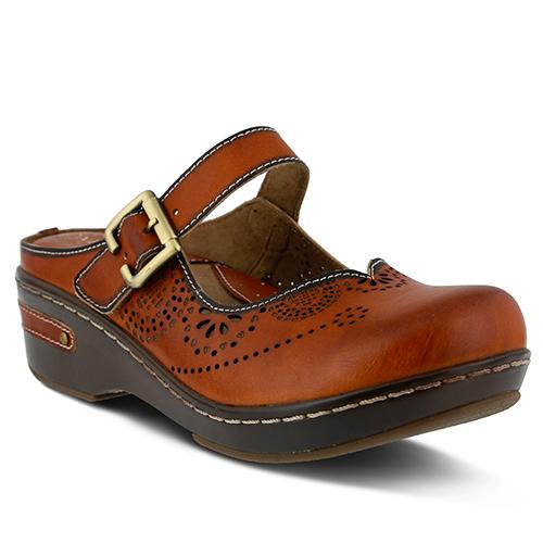 Womens LArtiste by Spring Step Aneria Clogs- Camel