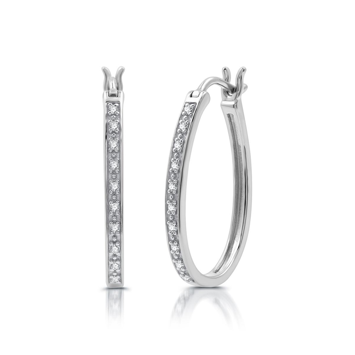 Nova Star® 1/10ctw. Lab Grown Diamond Huggie Hoop Earrings