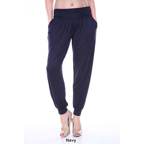 Womens White Mark Solid Harem Pants