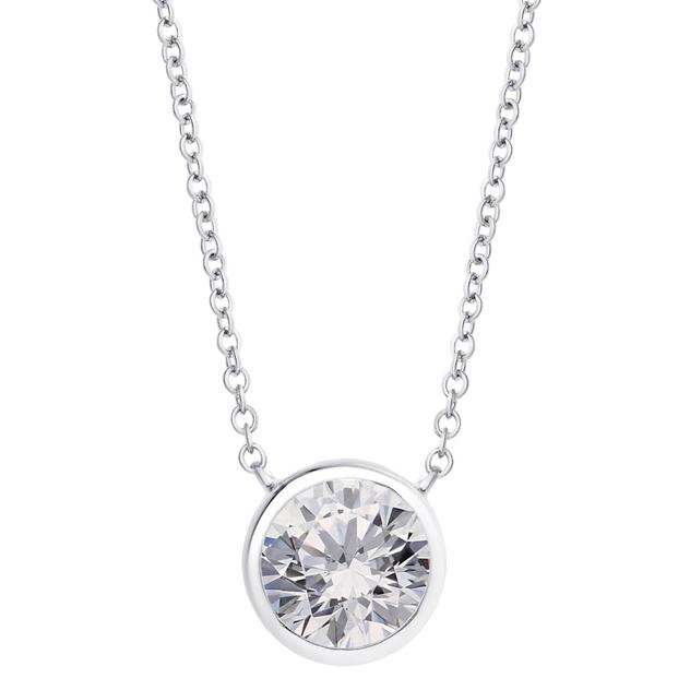 Sterling Silver CZ Pendant Necklace