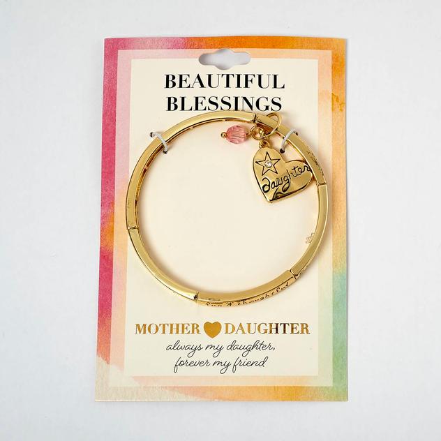 Beautiful Blessings Inspirational Gold Stretch Daughter Bracelet