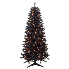 Puleo International 6ft. Pre-Lit Black Carson Pine Christmas Tree