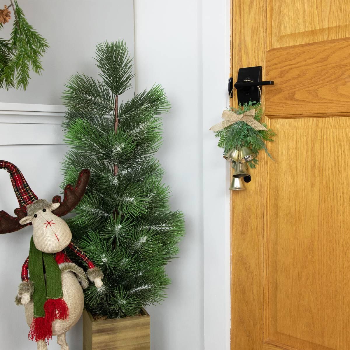 Northlight Seasonal Gold Bells Christmas Door Hanger w/ Bow