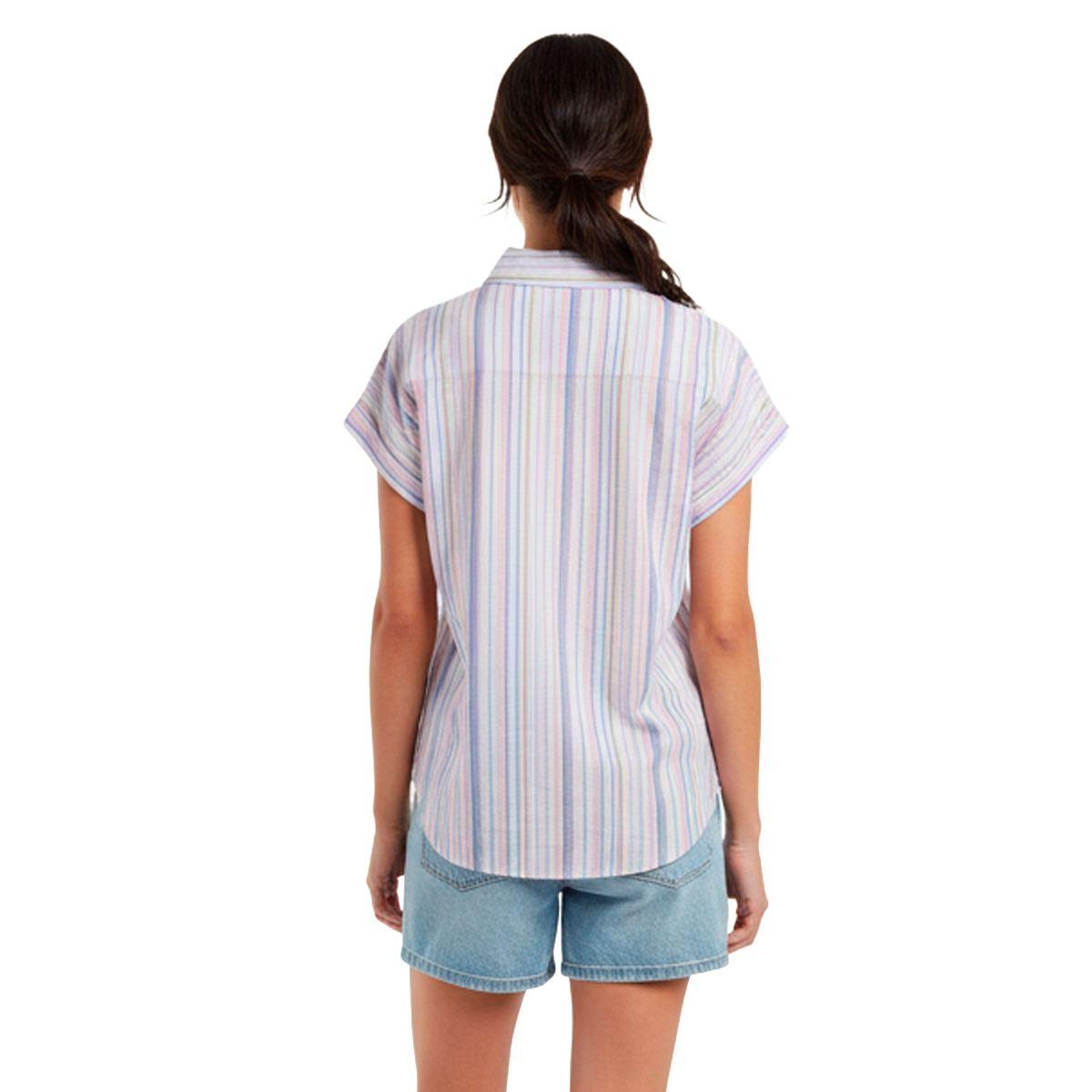Womens Notations Dolman Sleeve Pocket Button Front Blouse