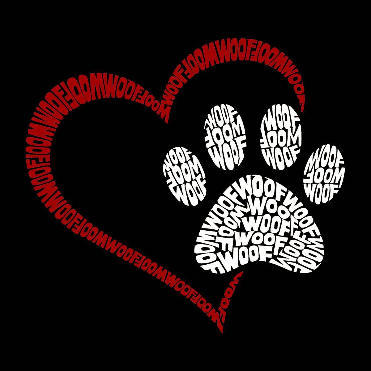 Plus Size LA Pop Art Paw Heart Word Art Hooded Sweatshirt