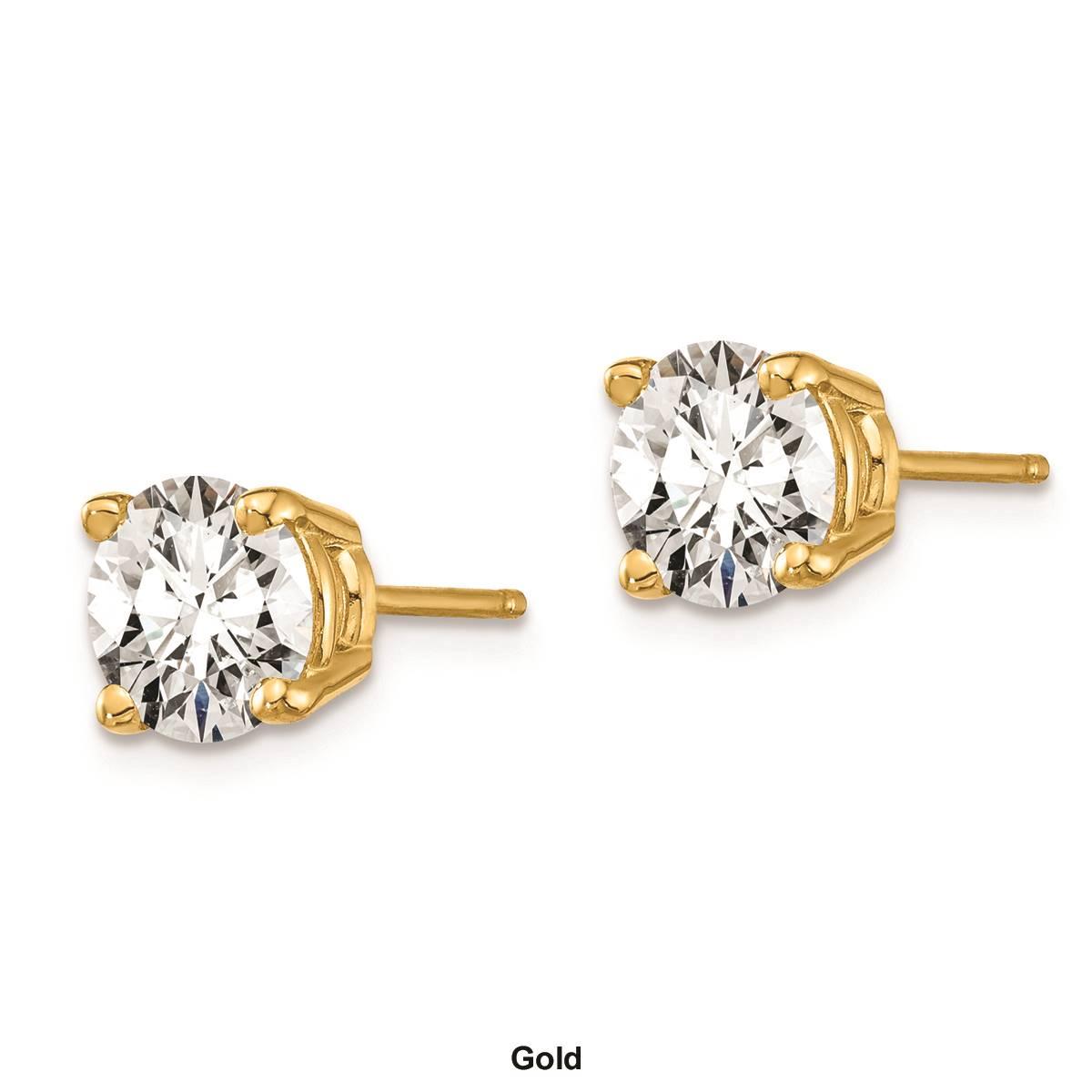 Pure Fire 14kt. Gold 1 1/2ctw. Certified Diamond 4-Prong Earrings