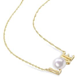 Sophia B 10kt. Gold Freshwater Cultured Pearl Love Pendant
