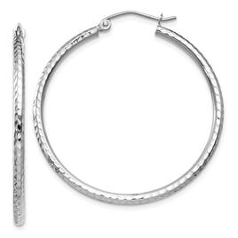 Gold Classics(tm) 14kt. White Gold 35mm Tube Hoop Earrings