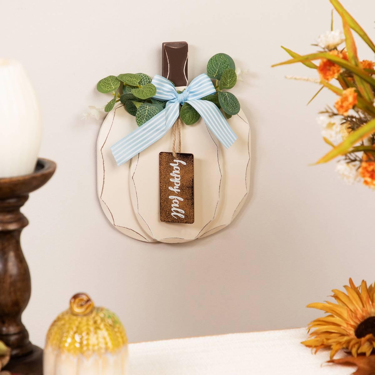 Northlight Seasonal 9in. Happy Fall Wooden Pumpkin Table Plaque