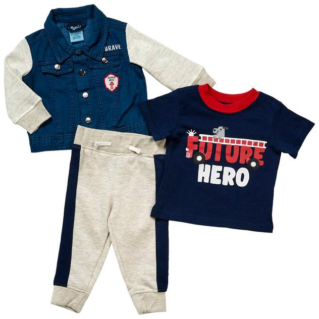 Baby Boy (12-24M) Baby Rebels® 3pc. Firetruck & Hero Jacket Set
