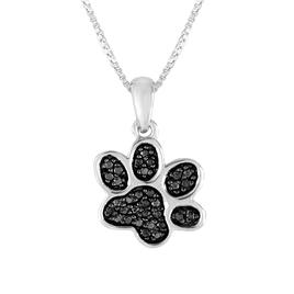 Diamond Classics(tm) 1/10ctw. Black Diamond Silver Dog Paw Pendant