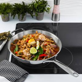 BergHOFF Helix Stainless Steel 12in. Wok Pan w/ Glass Lid