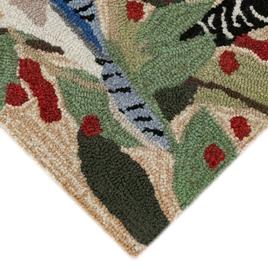Liora Manne Front Porch Bird Border Indoor/Outdoor Round Rug
