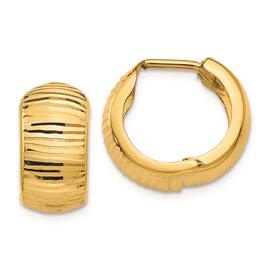 Gold Classics(tm) 14kt. Yellow Gold Textured Hoop Earrings