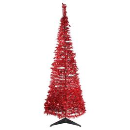 Northlight 6ft. Pre-Lit Red Tinsel Pop-Up Christmas Tree