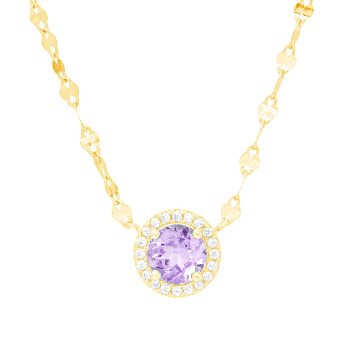 Gianni Argento Gold over Sterling Silver Amethyst Halo Necklace