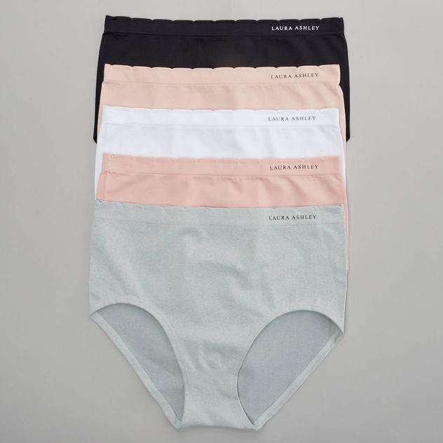 Womens Laura Ashley® 5pk Scallop Edge Brief Panties LS9443-5PKAN