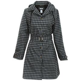 Womens Capelli New York Houndstooth Trench Raincoat