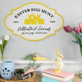 Northlight Seasonal Easter Egg Hunt Vintage-Style Metal Wall Sign