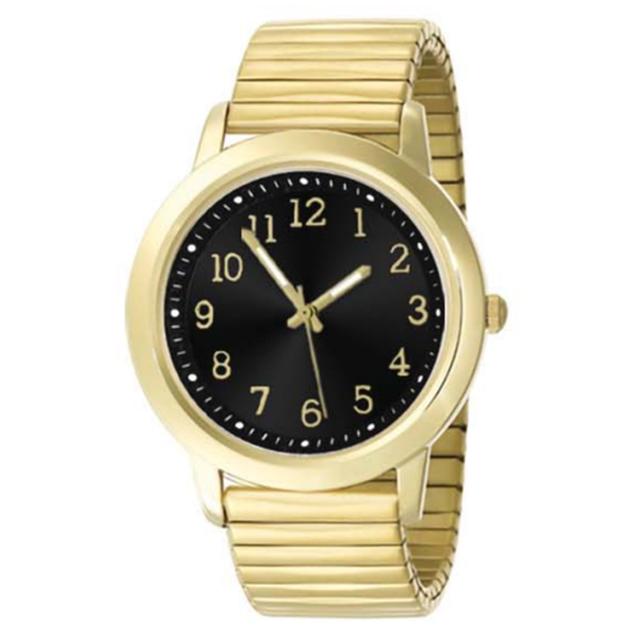 Womens Gold & Black Sunray Dial Analog-Quartz Watch-9004G-07-G27