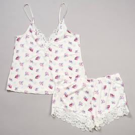 Womens Jessica Simpson Lace Trim Bow Buds Camisole Pajama Set
