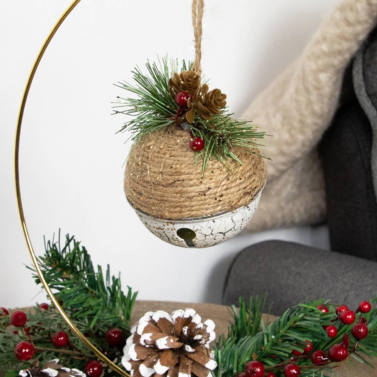 Northlight Seasonal 5in. Rustic Pine and Holly Christmas Ornament