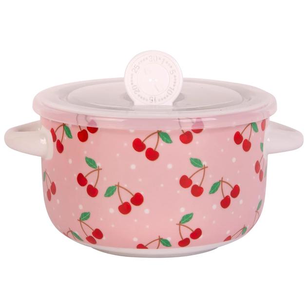 Home Essentials 25oz. Cherries 2 Handle Bowl with Lid