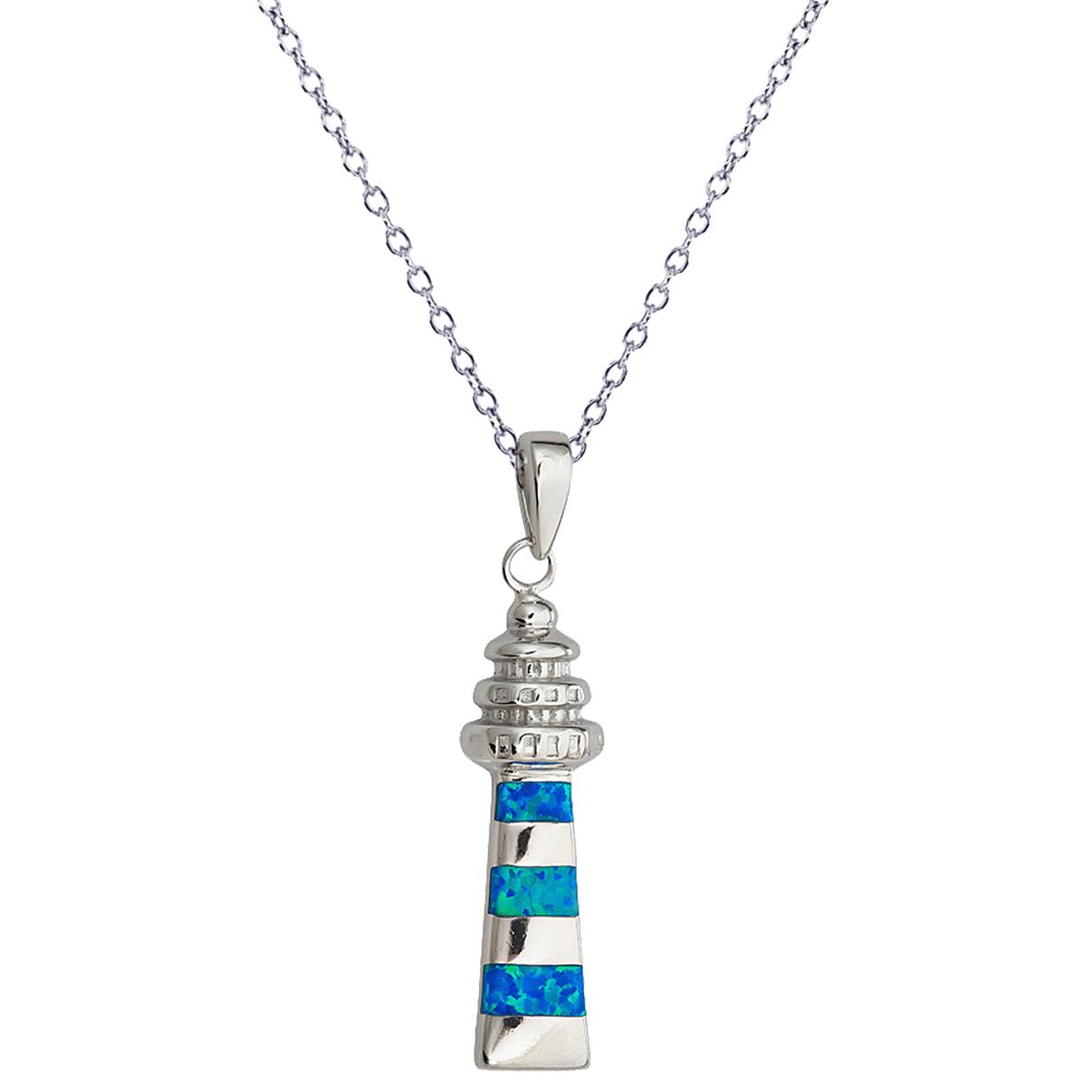 Gemstone Classics(tm) Created Opal Lighthouse Necklace